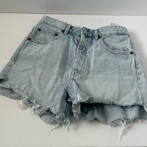 Zara Blue Jean Shorts Vintage Distressed Style